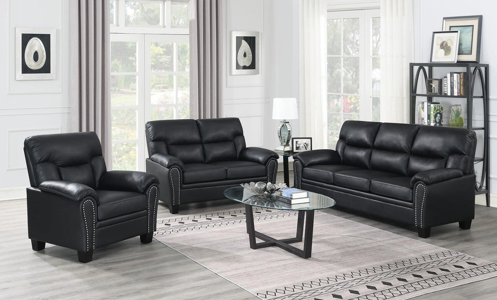 PU Leather Black Modern Lounge Set