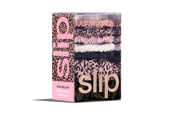 Slip Silk Large Scrunchie Set, Black/Pink/Caramel - 3 pack