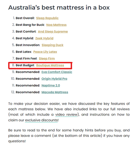 Australia’s best mattress in a box -  BedBuyer