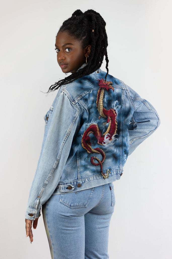 STORM DRAGON - Upcycled women's Levi's denim jacket – BLOW London