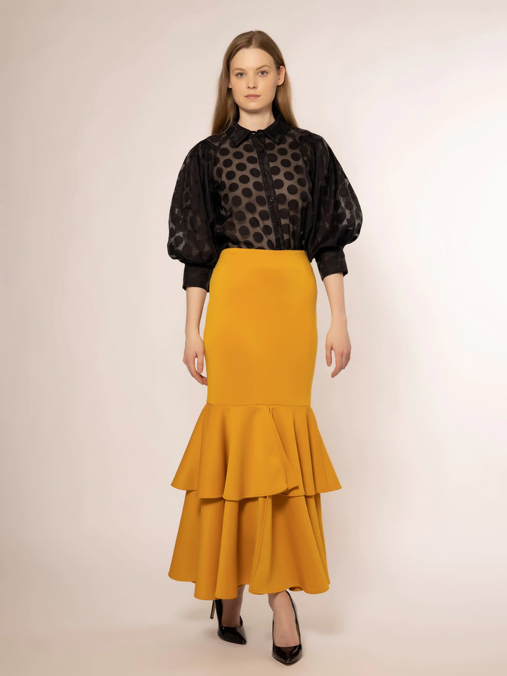amp; Other Stories + Sheer Puff Sleeve Polka Dot Blouse