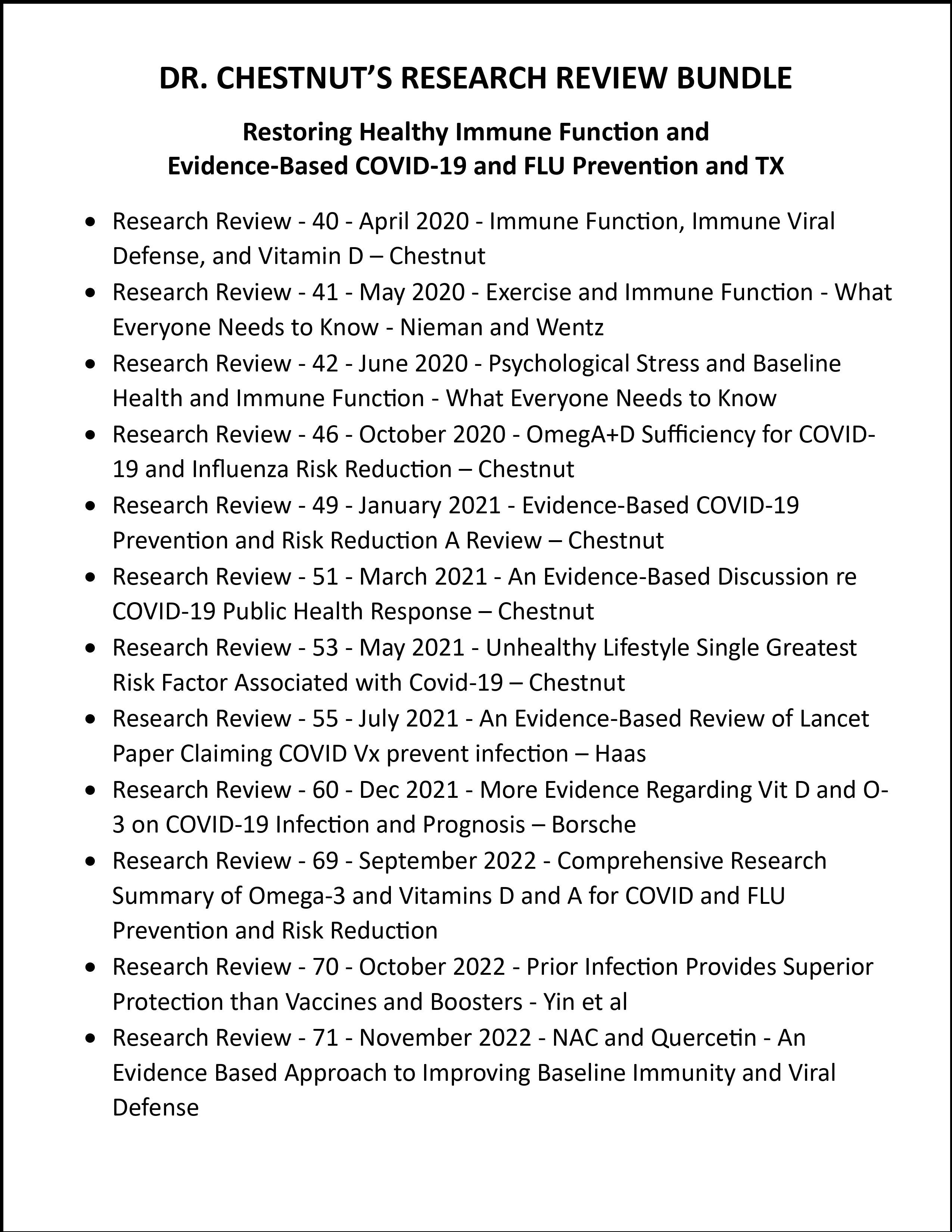 Restoring Healthy Immune Function and Evidence-Based COVID-19 and FLU Prevention and TX