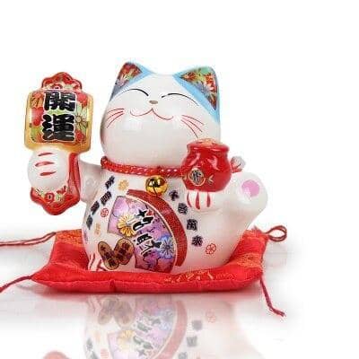 Tirelire Chat Japonais Maneki Neko Bleu Chat C Bon