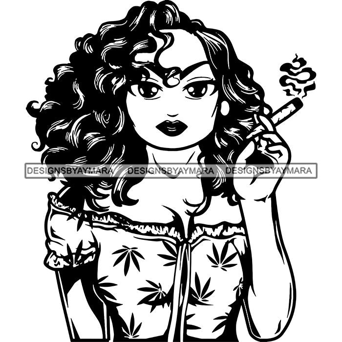 Download Afro Woman Smoking Pot Weed Joint Blunt Cannabis Marijuana SVG Cutting - DesignsOfMarijuana.com