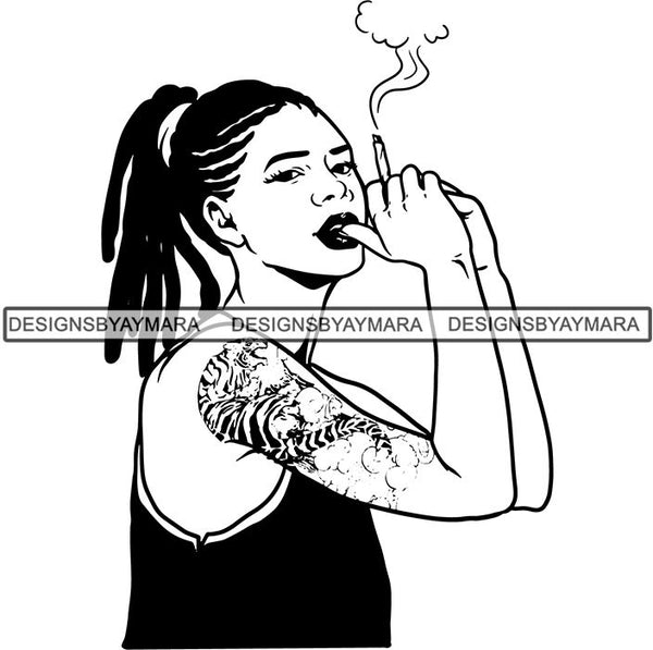 Download Afro Woman Smoking Pot Weed Joint Blunt Cannabis Marijuana SVG Cutting - DesignsOfMarijuana.com