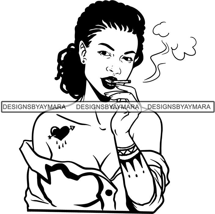 Download Afro Woman Smoking Pot Weed Joint Blunt Cannabis Marijuana SVG Cutting - DesignsOfMarijuana.com