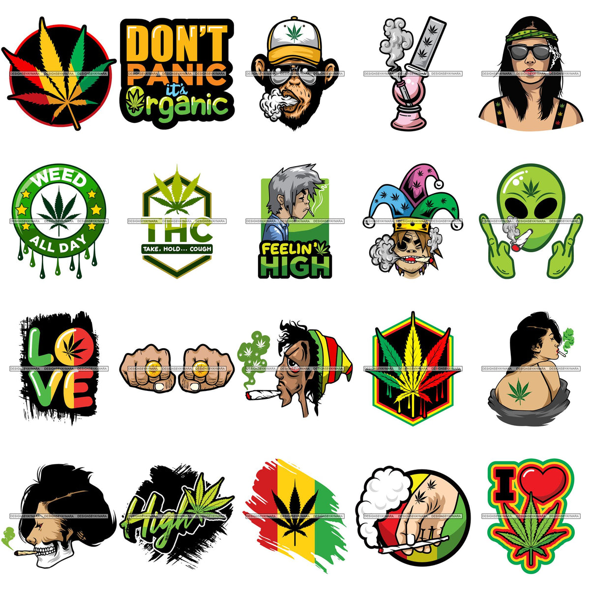 Download Bundle 20 Medical Marijuana 420 Cannabis Jamaica Dope Leaf ...