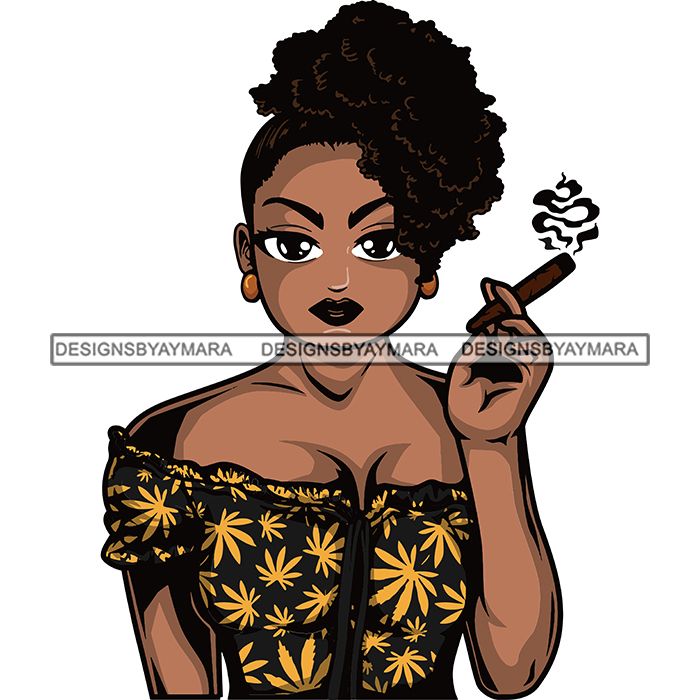 Download Afro Woman Smoking Pot Weed Joint Blunt Cannabis Marijuana SVG Cutting - DesignsOfMarijuana.com