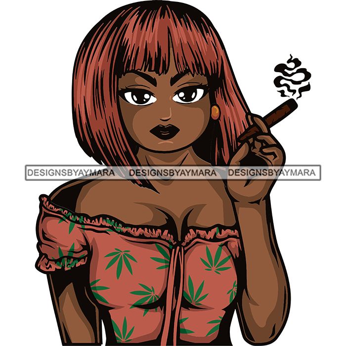 Download Afro Woman Smoking Pot Weed Joint Blunt Cannabis Marijuana SVG Cutting - DesignsOfMarijuana.com