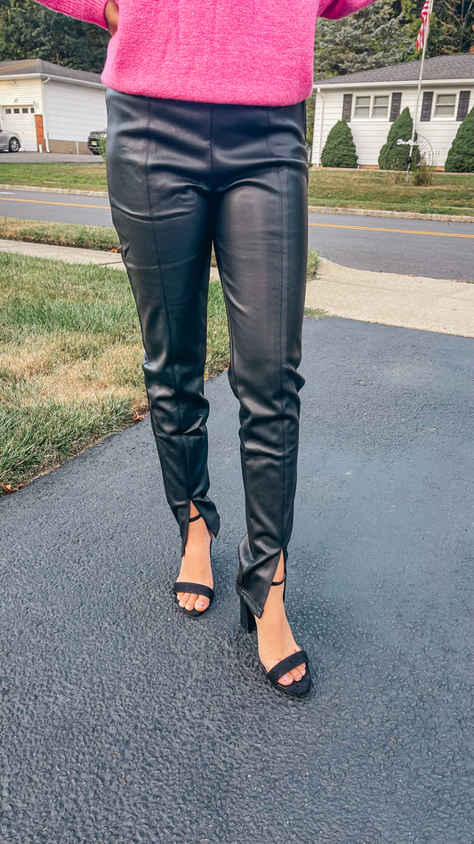 Pep In Your Step Midrise Faux Leather Legging • Impressions Online