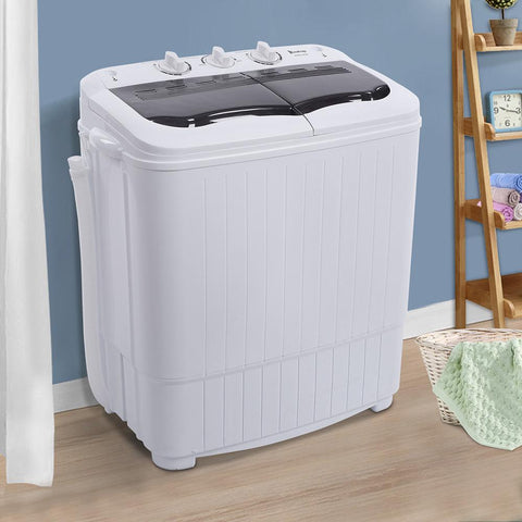 Best Washing Machine  ZOKOP Compact Twin Tub with Built-in Drain Pump 14.3(7.7 6.6)lbs Semi-automatic - Halin Shopping