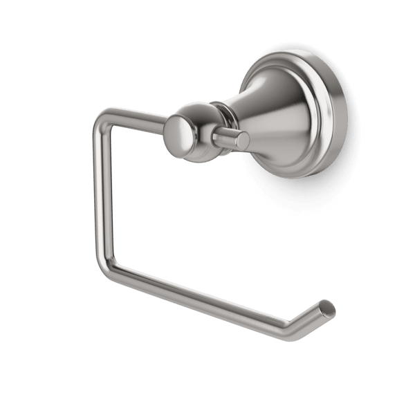 Classic Round Brushed Nickel Wall-Mounted Toilet Paper Holder