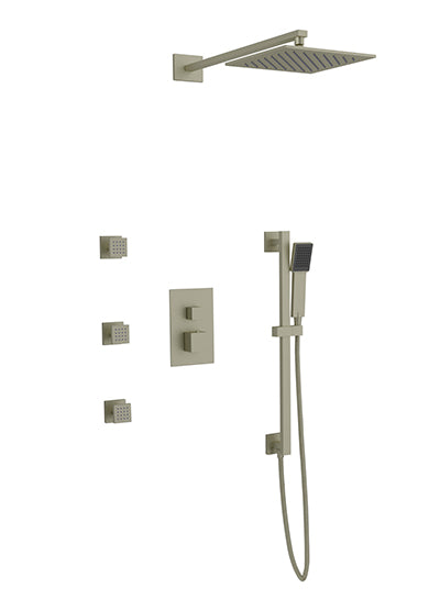 PS127 - Square Thermostatic Shower Trim Kit with Wall Mount Shower Hea –  Artos US