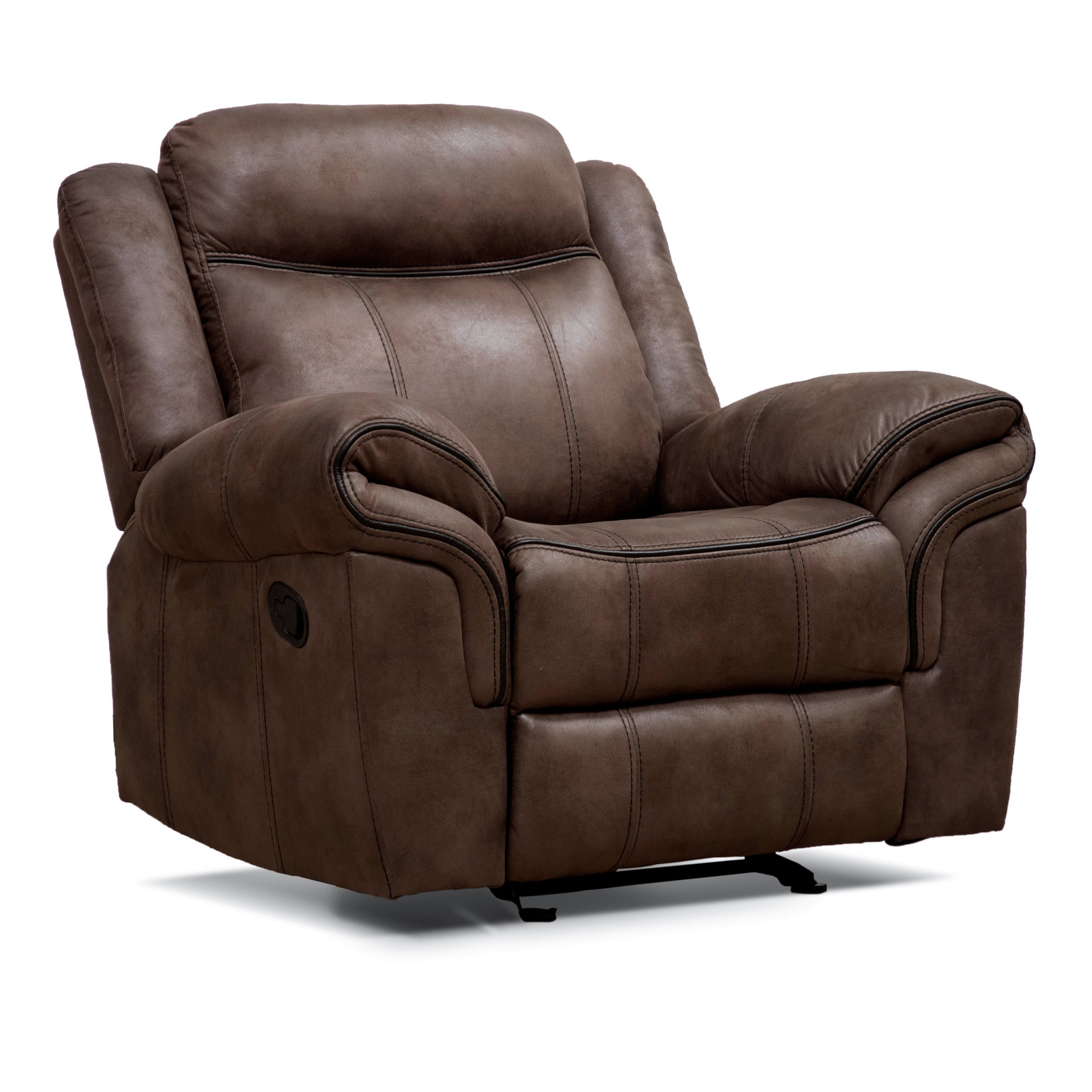 Verne Transitional Brown Microsuede Glider Recliner