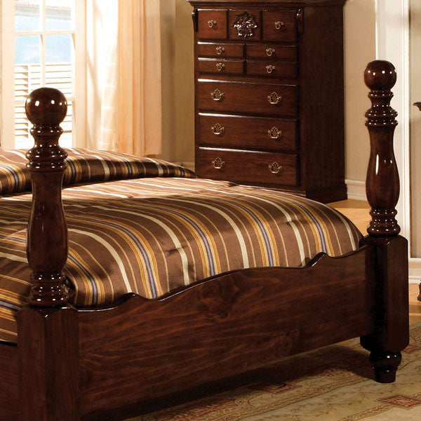 Tuscan Colonial Style Dark Pine 6 Piece Bedroom Set