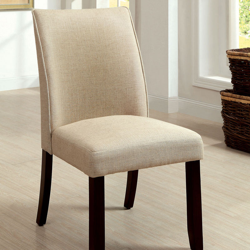 Cimma Contemporary Style Ivory Fabric Finish Dining Chair 24 7