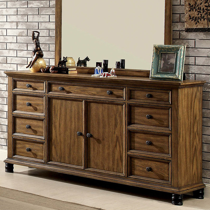 McVille Dark Oak Finish Bedroom Dresser - 24/7 Shop At Home