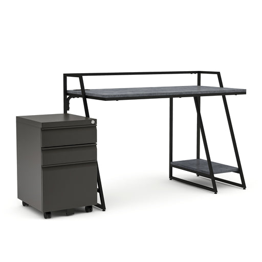 gunmetal grey desk