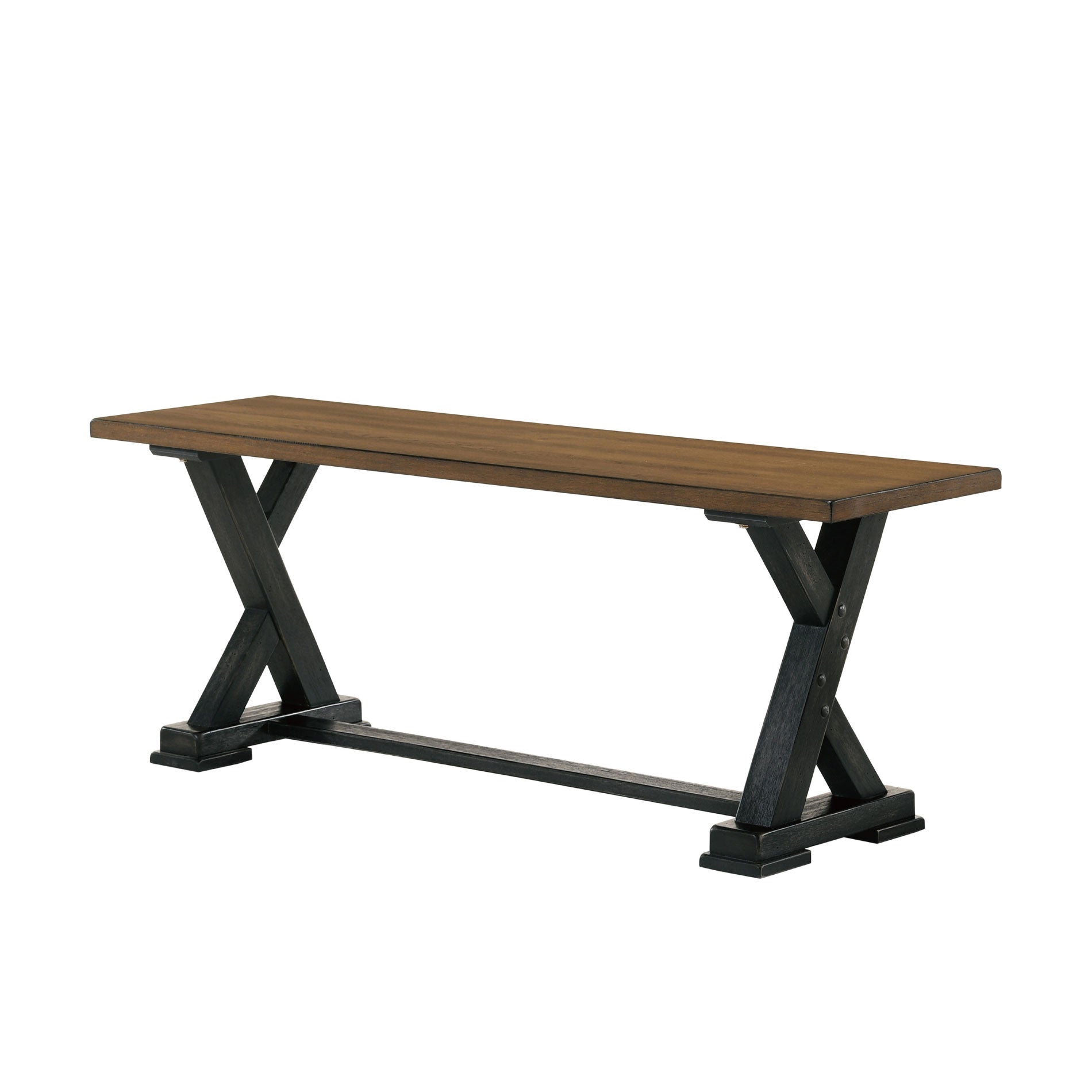 Ladd Hill Farmhouse Antique Black & Antique Oak 47-inch Bench
