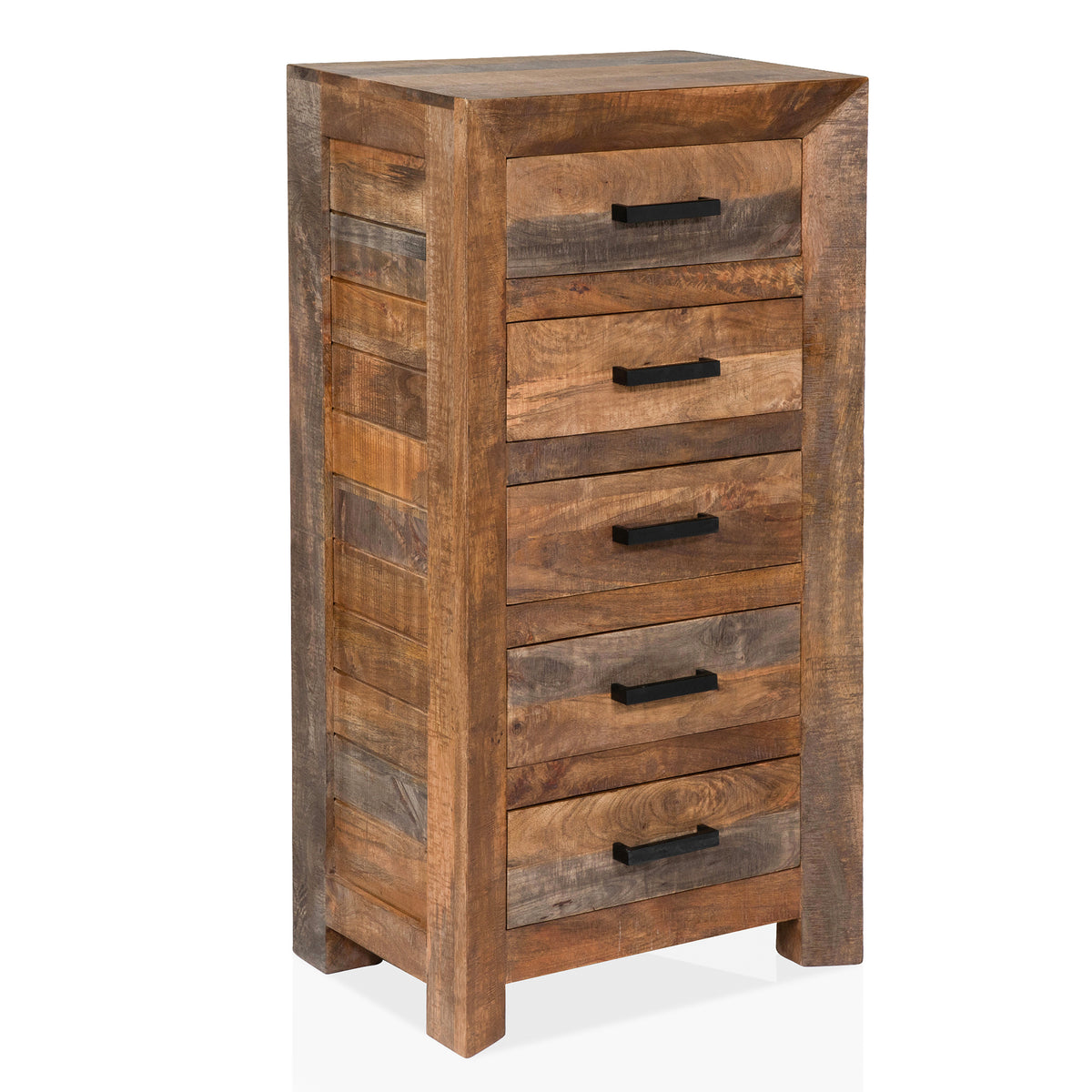 Nikita Rustic Unfinished Solid Mango Wood 5-Drawer Tall Dresser — 24/7 ...