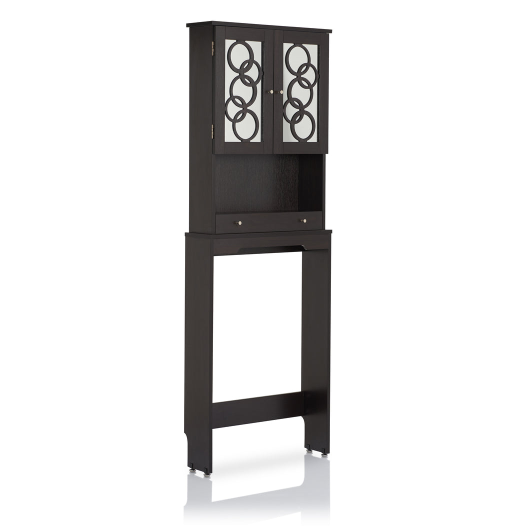 Cirka Mirror Cappuccino Bathroom Storage Cabinet 24 7 Shop At Home