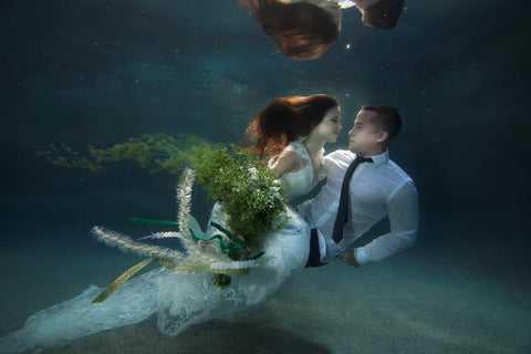 Wedding Dress underwater swimming