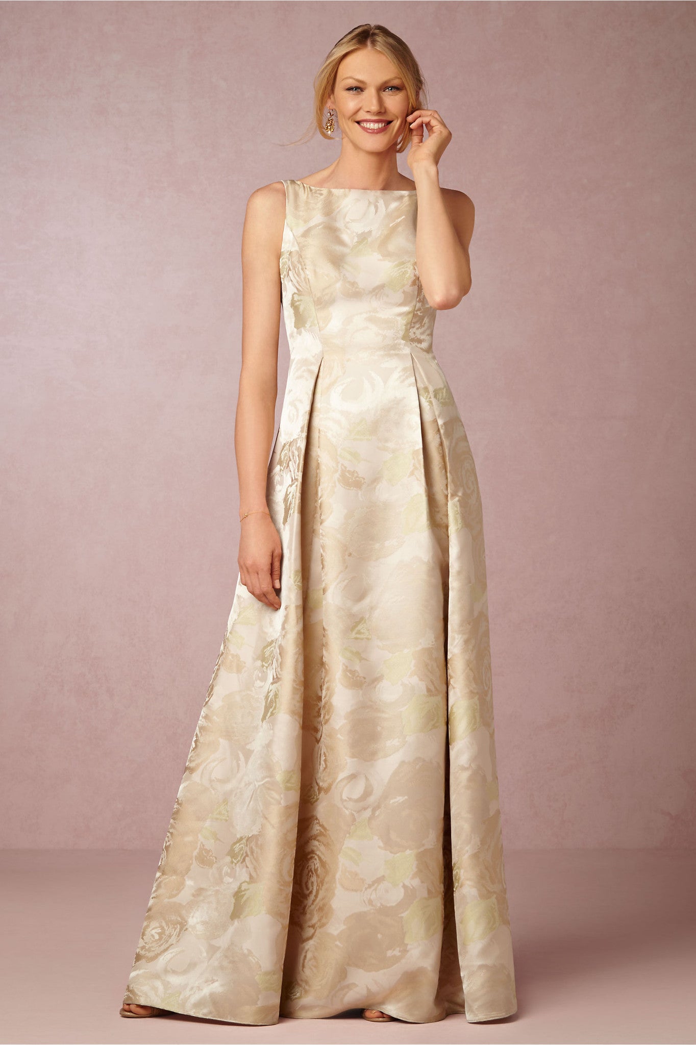 adrianna papell floral jacquard ball gown