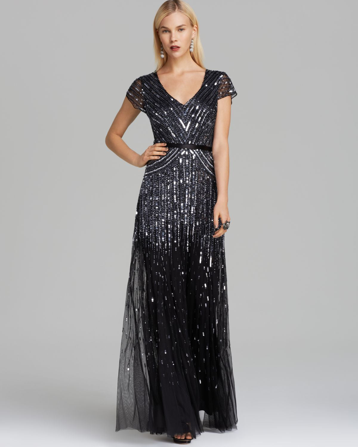 Adrianna Papell Beaded Chiffon Gown 2024 www.drcarchitect