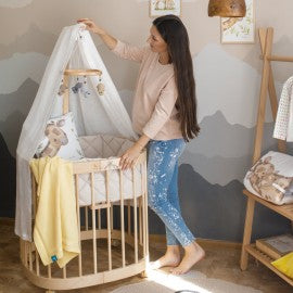 Tweeto 7 in 1 Baby Cot White/Natural Multifunctional –