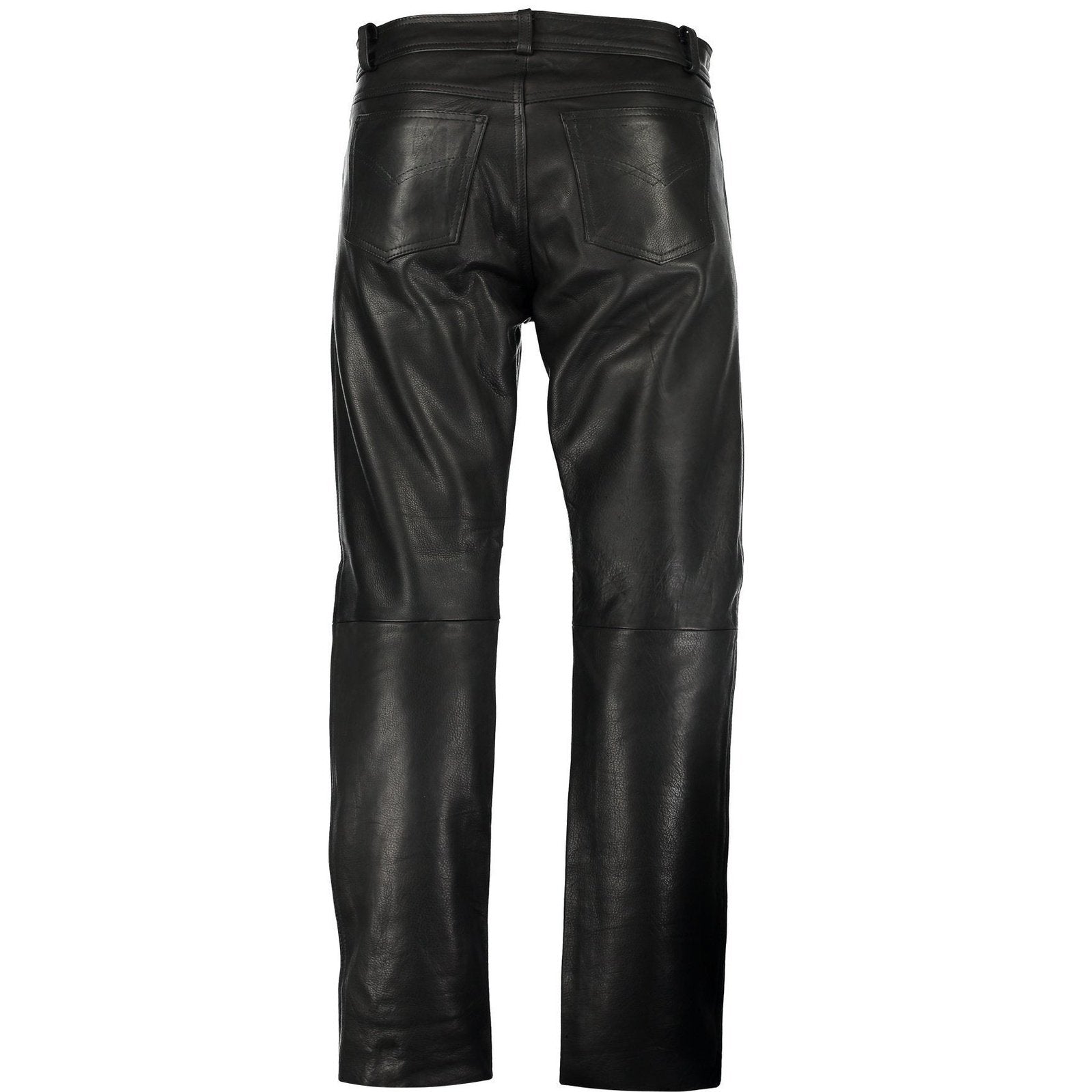 Black classic fitted biker cowhide leather trousers for sale in uk