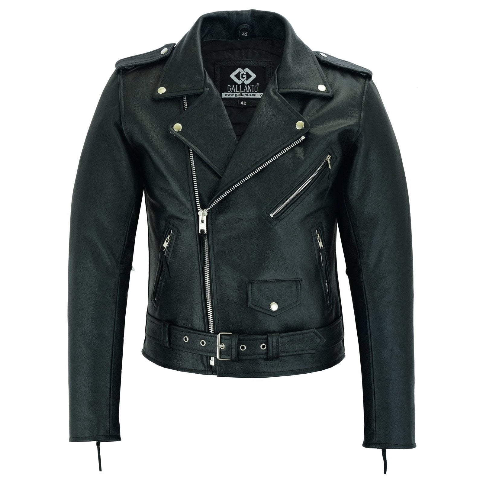 Terminator Style Mens Black Leather Marlon Brando Biker Motorcycle Jac ...