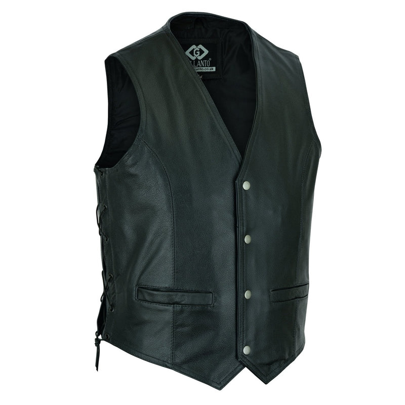 Vintage Brown Side Lace Biker Leather Waistcoat Vest – Mens Leather ...