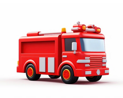 Camion de pompier rouge dessin animé