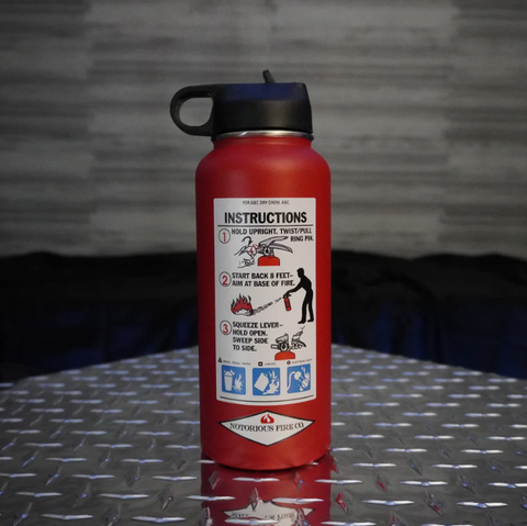 Notorious Fire Co Fire Extinguisher Water Bottle