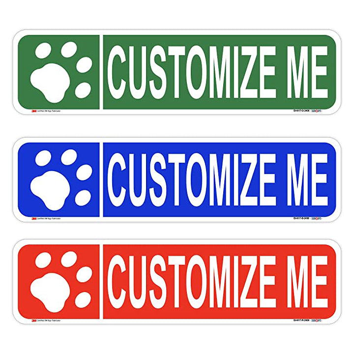 Customizable Paw Print (symbol) Single-Sided Street Sign