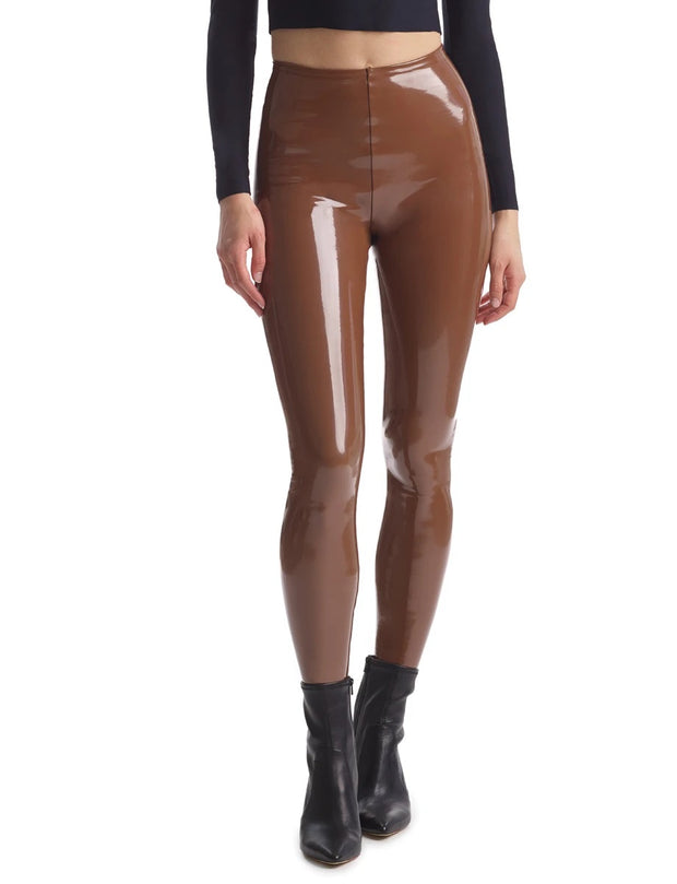 Commando Faux Leather Control Smoothing Legging, Tawny Python, Commando