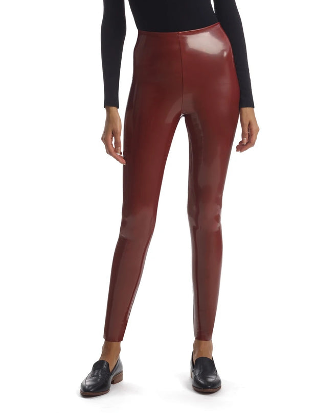Commando Faux Leather Animal Flared Legging with Perfect Control