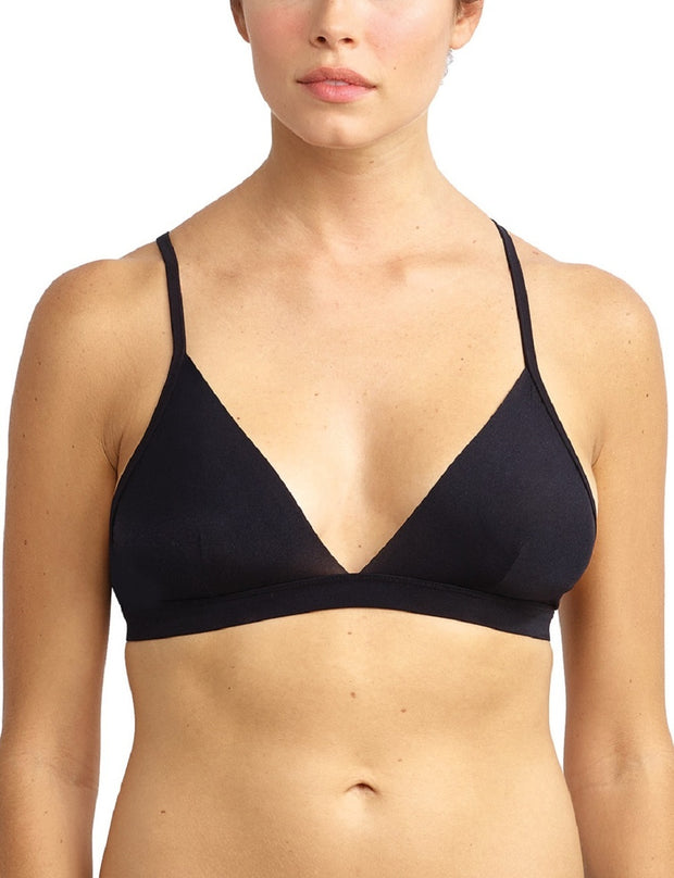 commando Cotton Racerback Bralette CBRA05 Black LG/XL