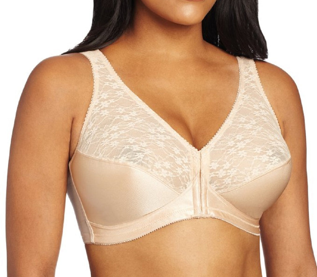 Exquisite Form Fully Front Close Cotton Posture Bra With Lace 5100531