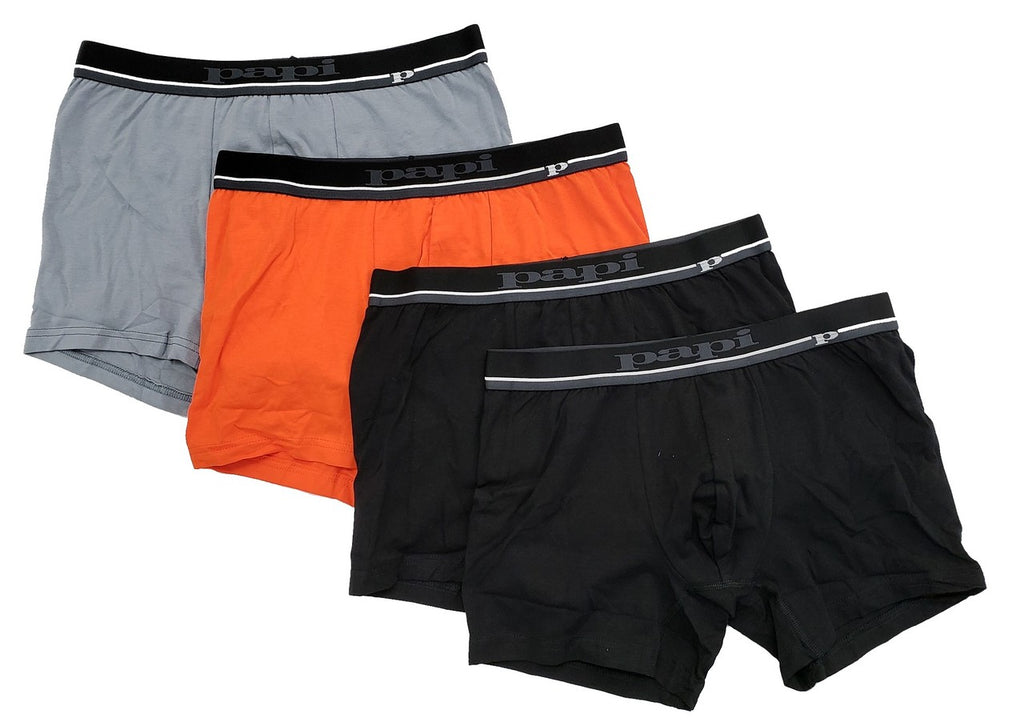 Papi Men's Cotton Stretch Waistband Solid Boxer Briefs Pack of 4 - 990 –  Treasure Lingerie