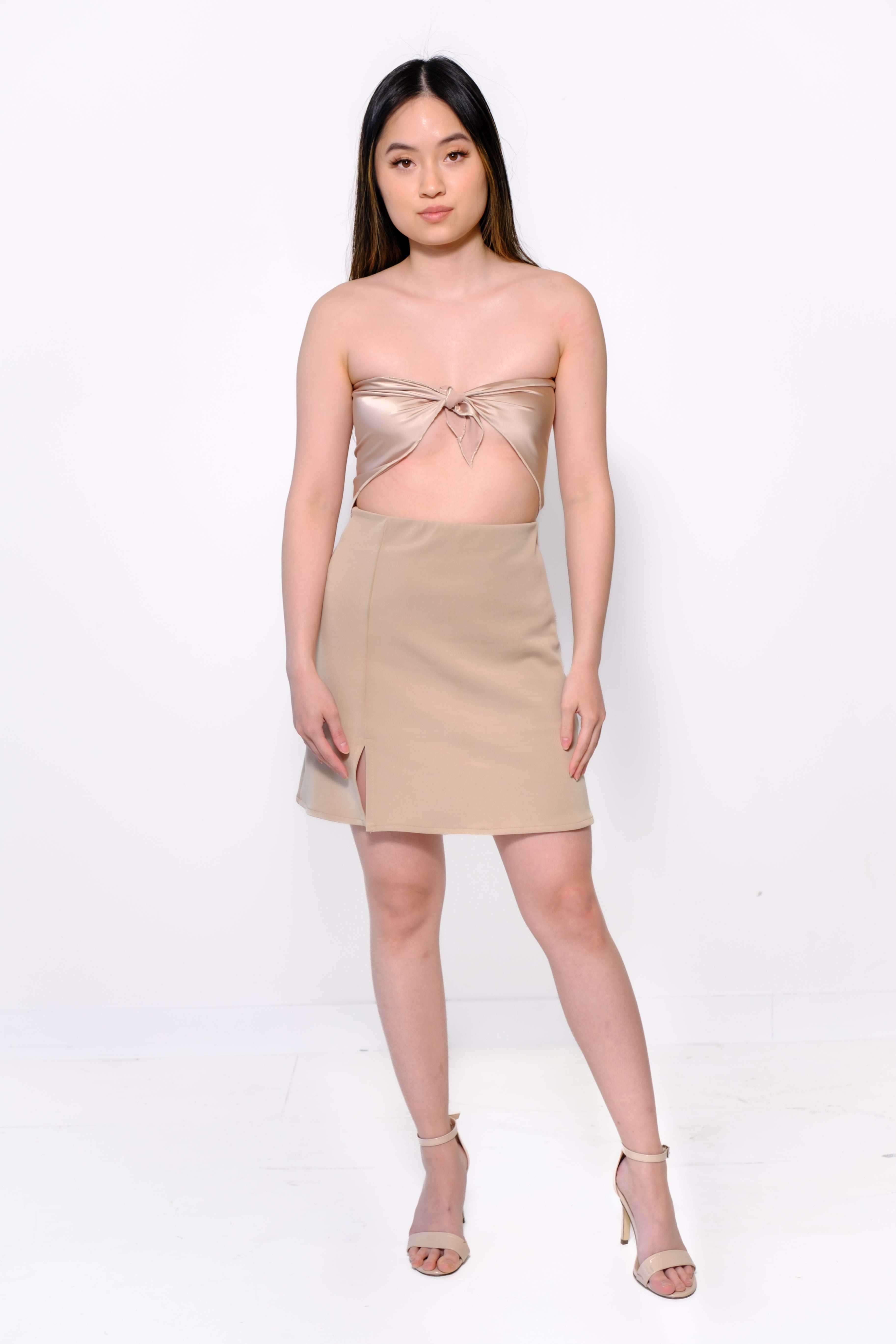 image for THE A-LINE MINI SKIRT - WHEAT