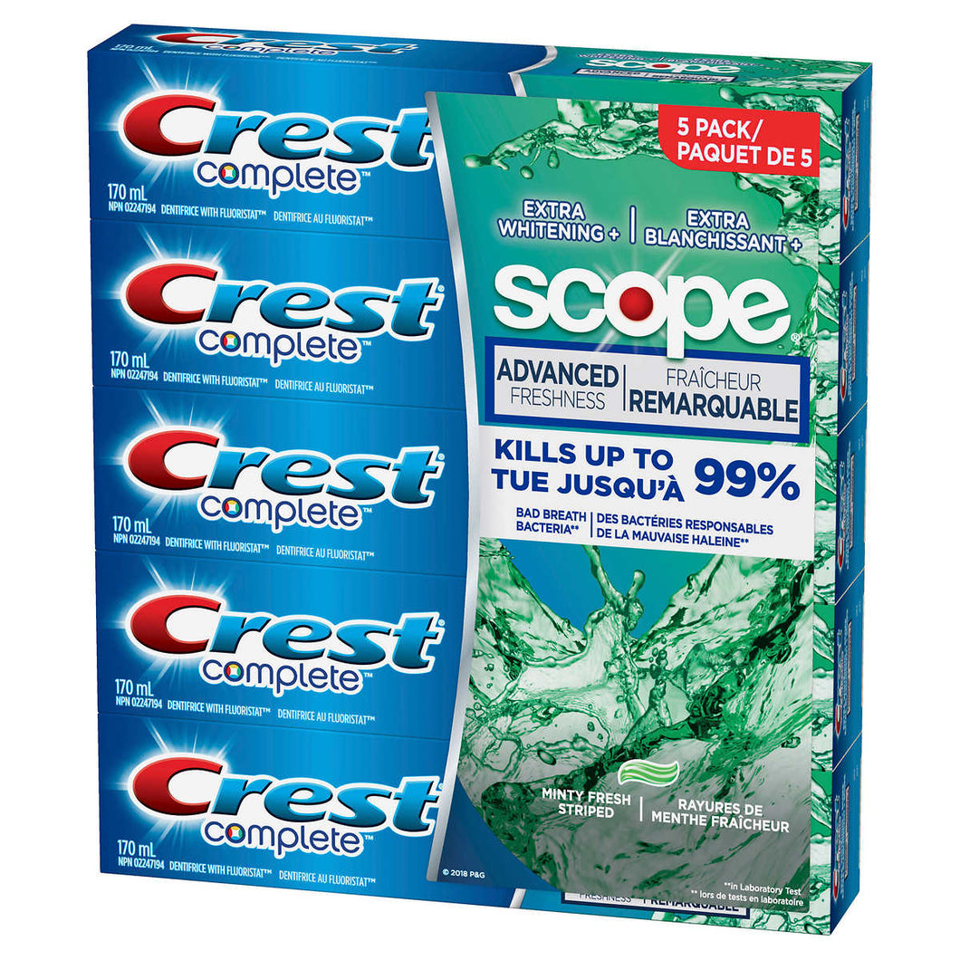 crest complete extra whitening scope toothpaste