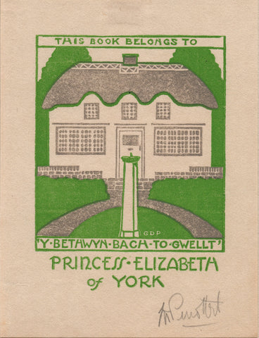 princess elizabeth of york bookplate thatched cottage