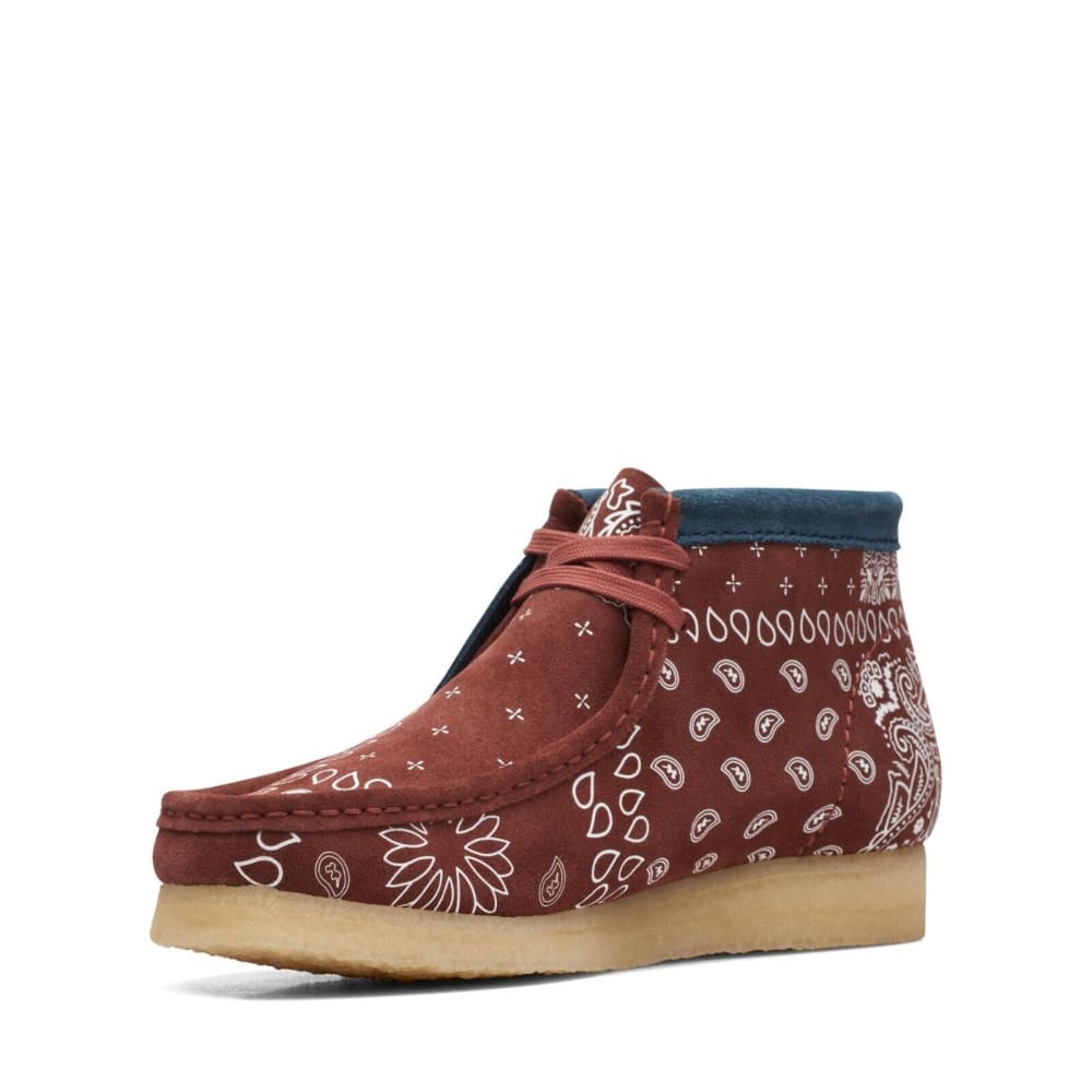 Clarks Originals Wallabee Boots Bandana Red Paisley Suede