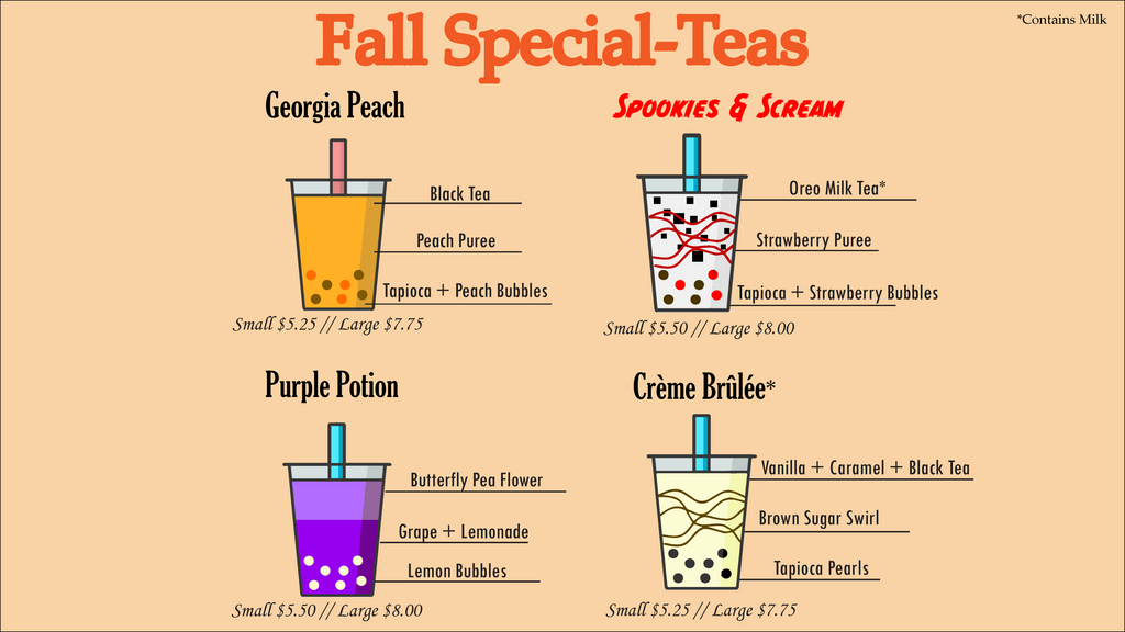 fall bubble tea menu