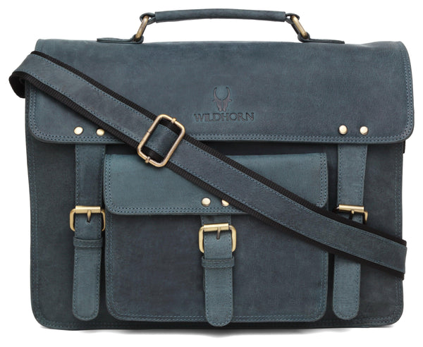 WILDHORN Blue Classic Leather Messenger Bag for Men I Office Bags I Travel  Bags I Adjustable Strap Buy WILDHORN Blue Classic Leather Messenger Bag  for Men I Office Bags I Travel Bags