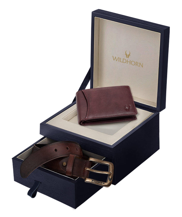 Napa Hide Men's 100% Genuine Leather Wallet & Belt Combo (NPHCOMBO003) –  WILDHORN