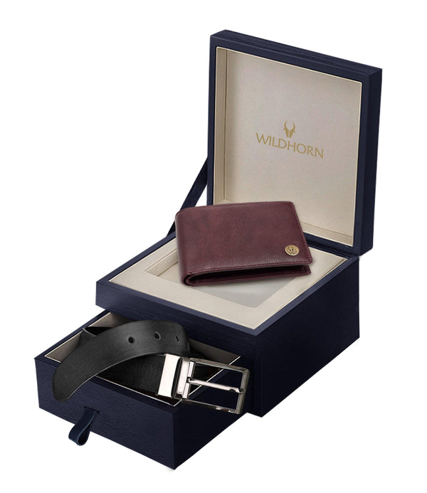 WildHorn Gift Hamper for Men I Top Grain Leather Wallet, Keychain & Pen  Combo Gift Set I Gift for Friend, Boyfriend,Husband,Father, Son etc |  Paisapati