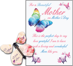 Mothers Day Greeting Card With Flying Butterfly