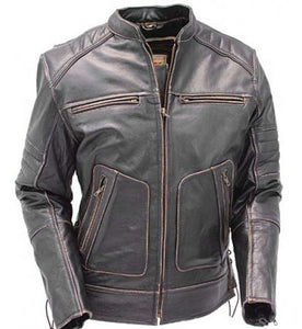 Men Leather Black Biker Slimfit Leather Jacket men's